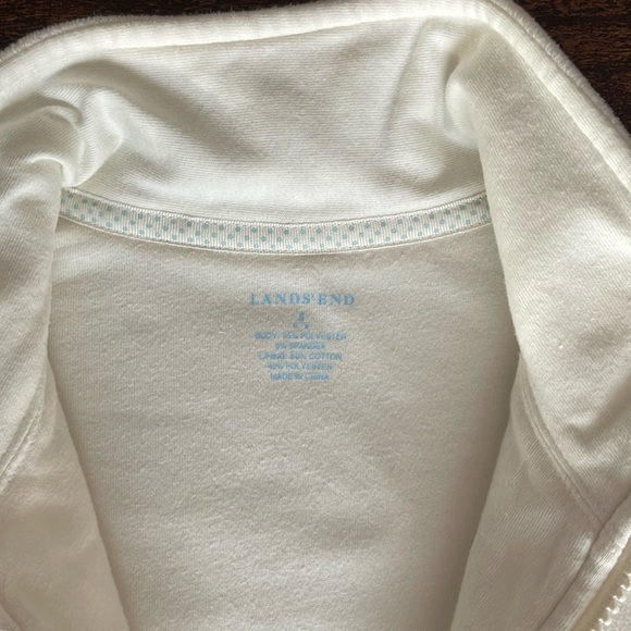 Lands’ End women’s small heavy ivory fleece full zip vest like new - Picture 3 of 5